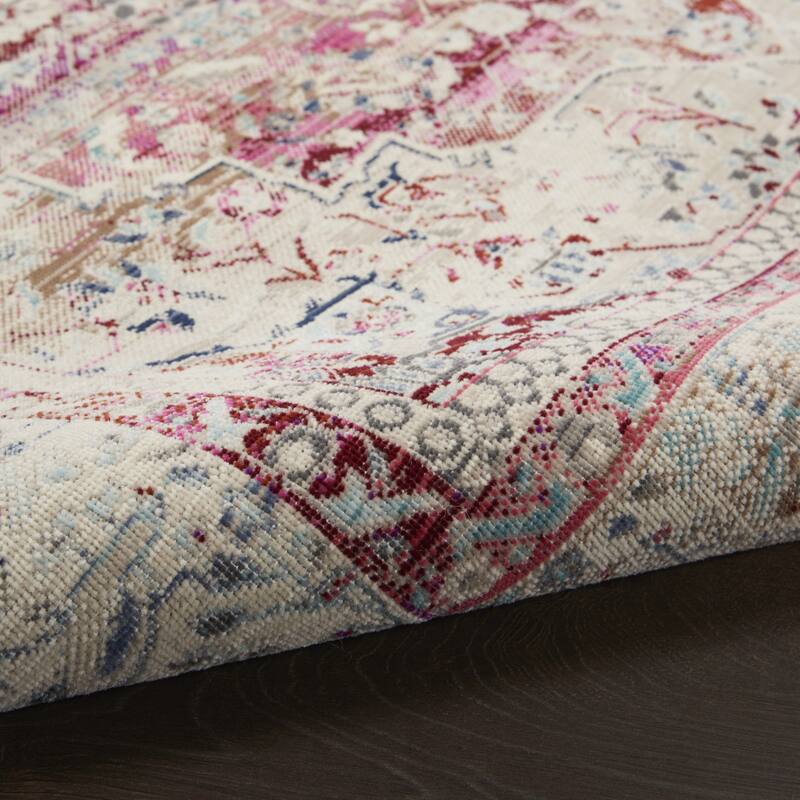 HomeRootsFloral Transitional Round Area Rug - 72' X '72' X '0.5