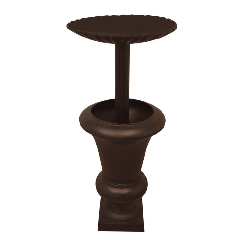 Ornate Round Cast Aluminum Metal 40-in Bird Bath and Planter Vase Combo