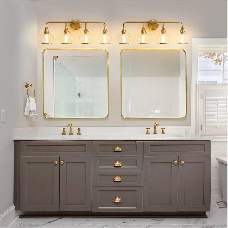 Modern Vanity Lights Dimmable Bathroom Light Fixtures with Glass Shade