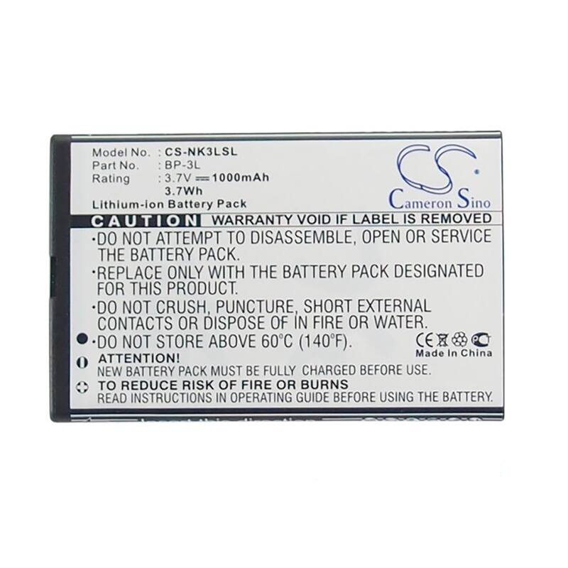 Battery for Nokia 303 603 Lumia 505 510 610 710 Sabre Myphone BP-3L BS-04 MP-S-V - Black