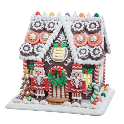 Kurt Adler 9.5-Inch Battery Operated LED Gingerbread Cookie House