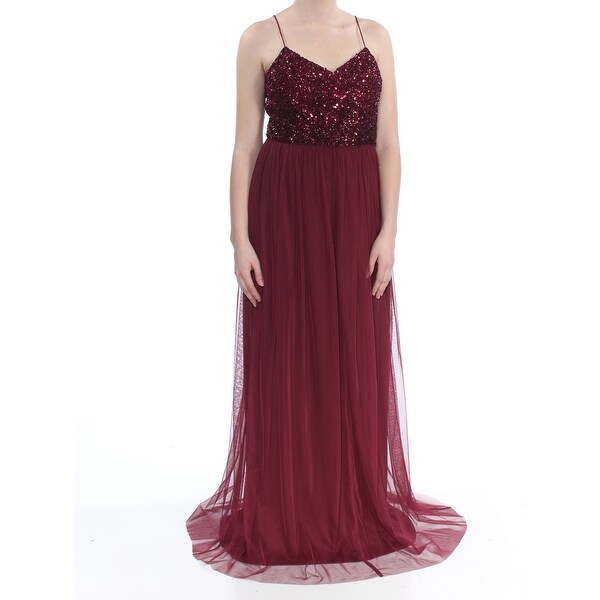 adrianna papell burgundy sequin dress