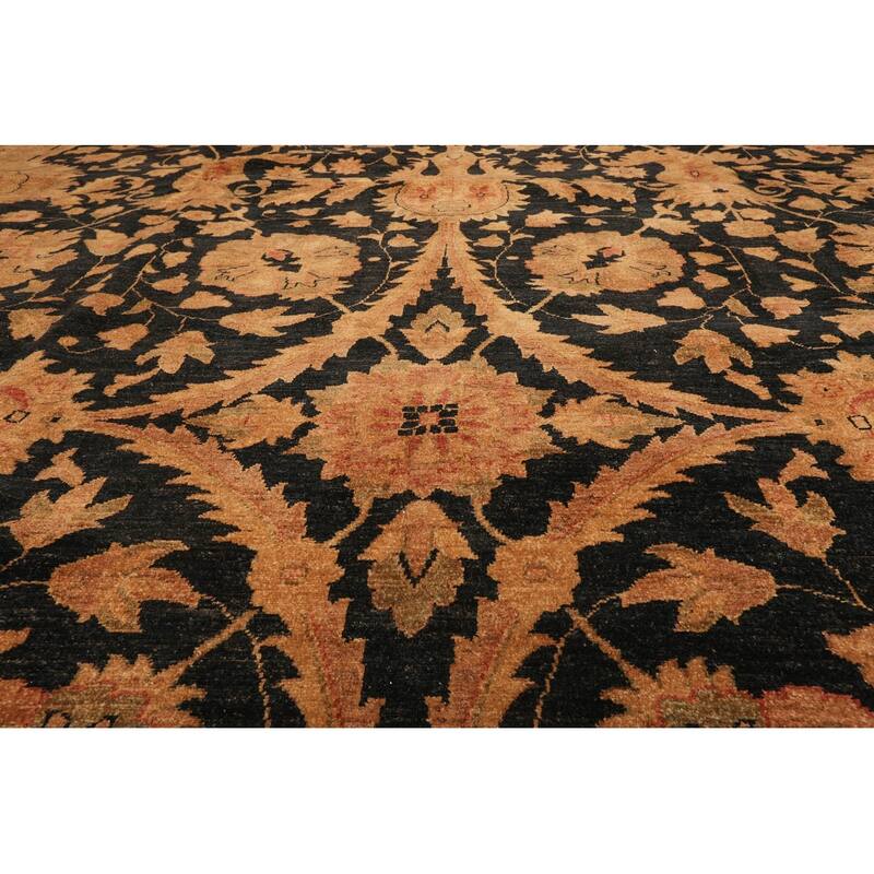 Hand Knotted Chobi Peshawar Charcoal 100% Wool Traditional Area Rug - 11' 8'' x 16' 10''