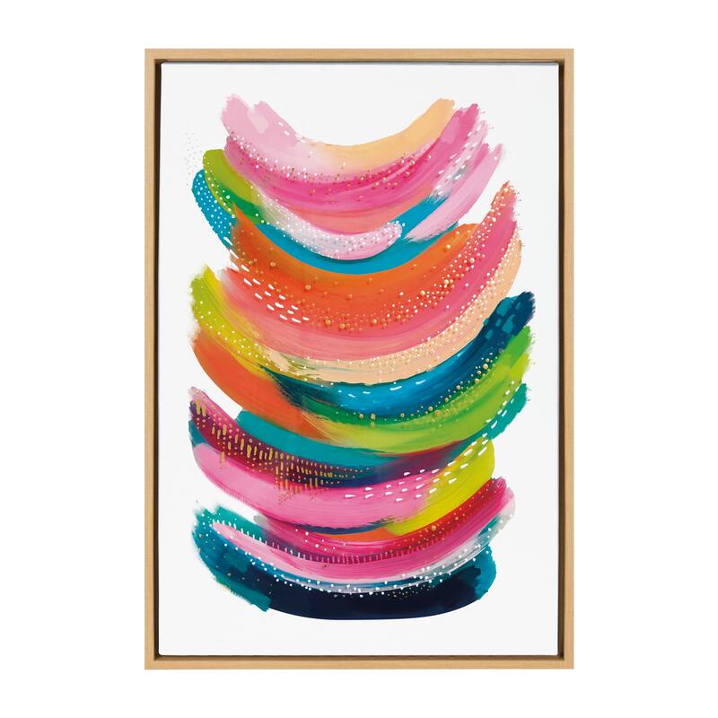 Kate and Laurel Sylvie Bright Abstract Framed Canvas By Jessi Raulet