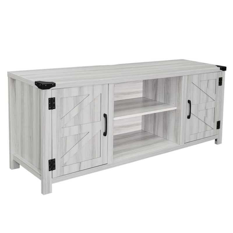 59 Inch Barn Door TV Stand Fits up to 65" TV's with Adjustable Shelf - 59"W x 15.5"D x 23.75"H