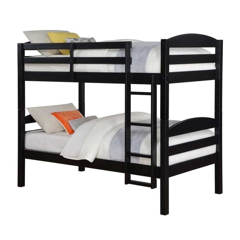 DHP Brady Solid Wood Twin-over-Twin Convertible Bunk Bed