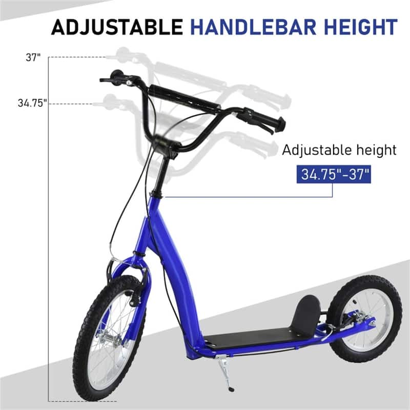 Adjustable Height Balance Training Scooter with Soft Grip Handlebar and Sturdy Rubber Wheels for Kids