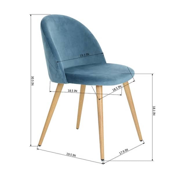 dimension image slide 11 of 14, Homy Casa Mid-Century Modern Fabric Dining Chairs (Set of 2)