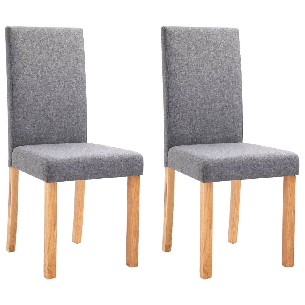 vidaXL Dining Chairs 2 pcs Light Gray Fabric