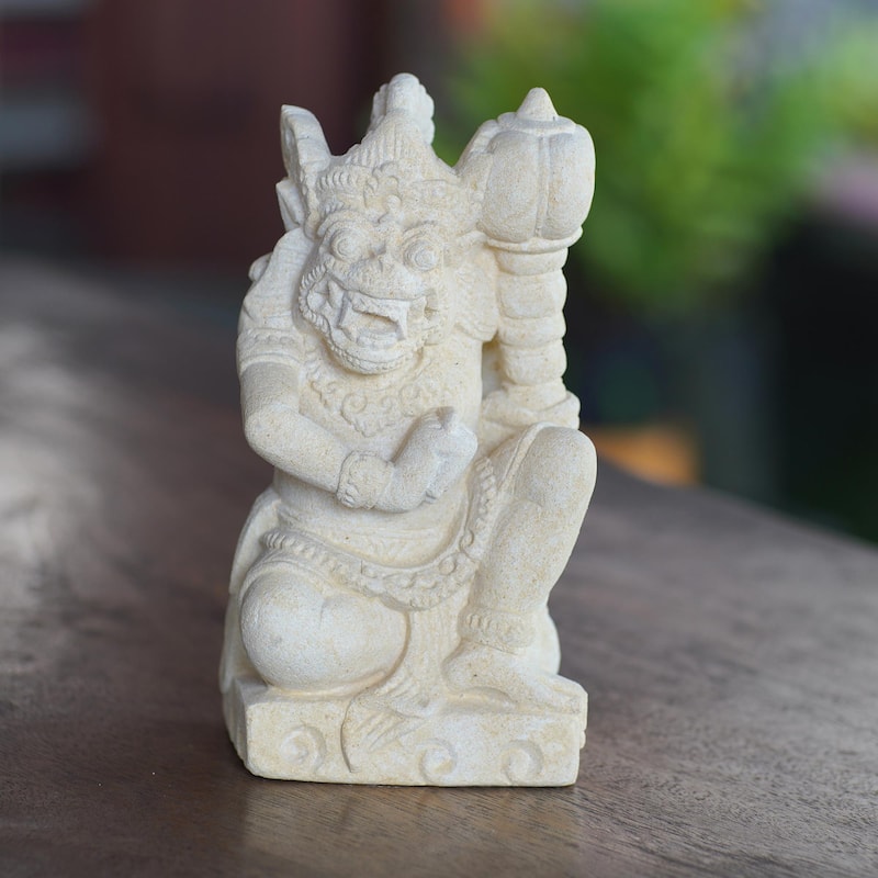 Novica Handmade General Hanoman Sandstone Statuette