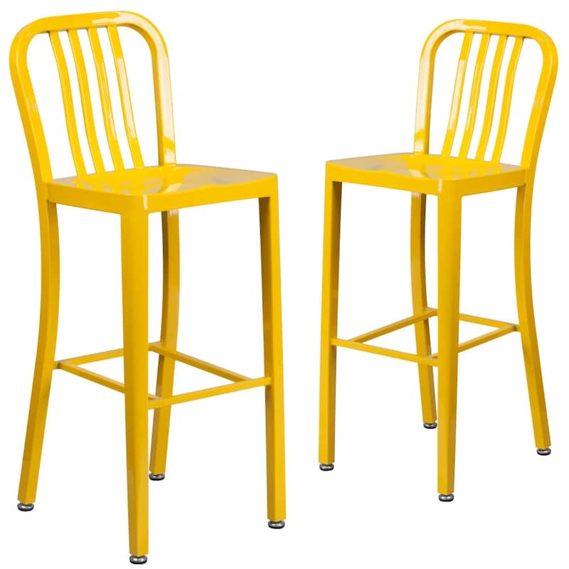 Indoor/Outdoor Commercial Grade Metal Modern Barstools (Set of 2)