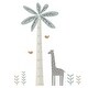 preview thumbnail 1 of 3, Lambs & Ivy Jungle Adventure Tree with Giraffe Wall Decal Kids Growth Chart