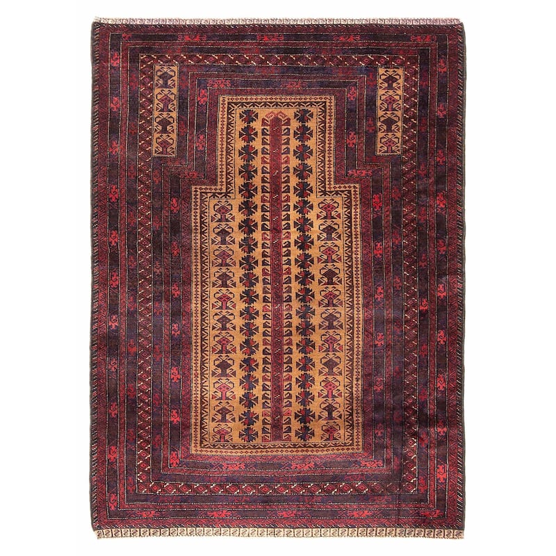 Teimani Brown Rug 3'6" x 4'9" - 3'6 x 4'9 - Light Brown - 3'6 x 4'9