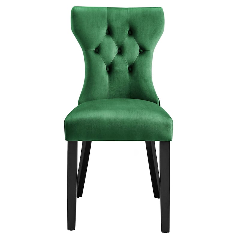 Silhouette Performance Velvet Dining Chairs - Set of 2 - N/A