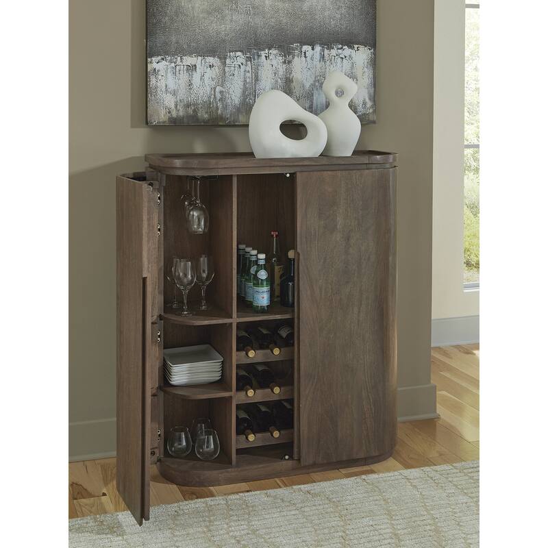 Signature Design by Ashley Landermont Brown Bar Cabinet - 40" W x 16" D x 48" H