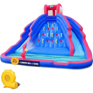 Sunny & Fun Ultra Climber Inflatable Water Slide Park with Climbing Wall, Slides & Pool