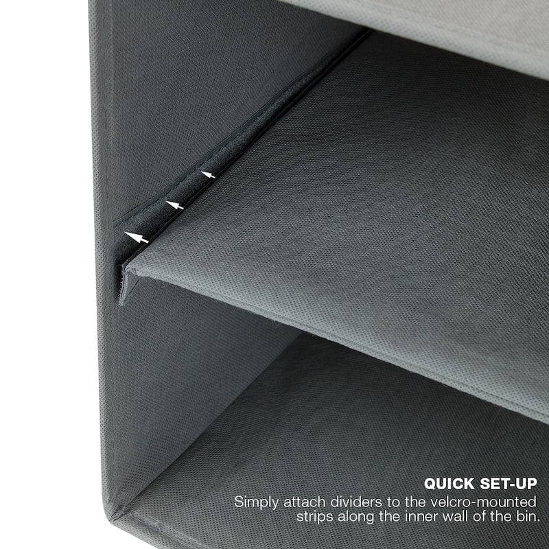 Shoe Organizer Bin, 6 Section Cubby Shelves, Foldable Portable Detachable Closet Organizer (Grey)