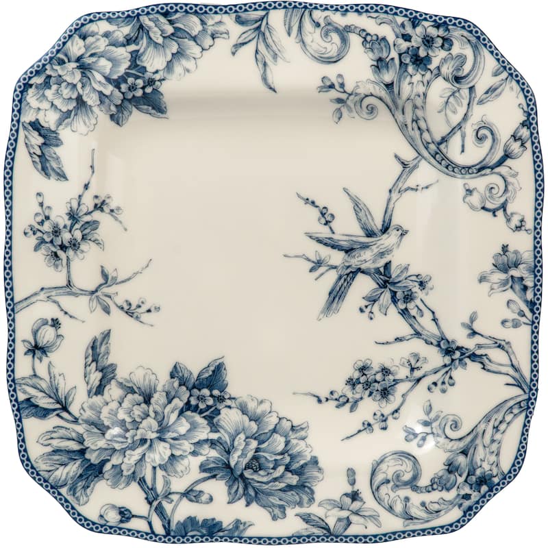 222 Fifth Adelaide 16-Piece Porcelain Dinnerware Set, Blue