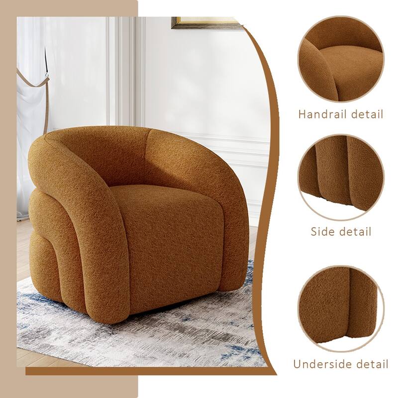 Upholstered Boucle Swivel Accent Chair