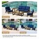preview thumbnail 96 of 99, 5-Piece Teak Outdoor Conversation Set with Tables.