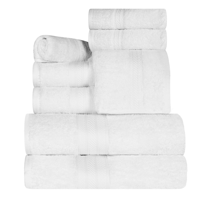 Superior Long Staple Cotton Ultra-Plush Solid 8-Piece Towel Set