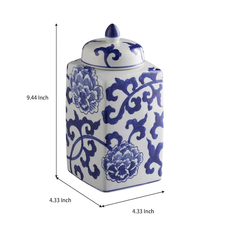Decorative Porcelain Ginger Jar with Finial Lid