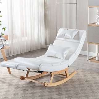 Living Room Rocking Chair Accent Chair Recliner with Extended Footrest ...