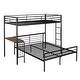 preview thumbnail 4 of 22, Twin Over Full Metal Bunk Bed with Desk and Ladder