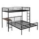 preview thumbnail 57 of 58, Twin over Full Metal Bunk Bed with Desk, Ladder, and Quality Slats