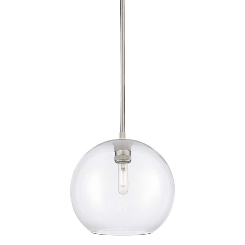 Innovations Lighting 434-1S-10-10 Crown Point Pendant Crown Point 10" - Satin Nickel / Clear