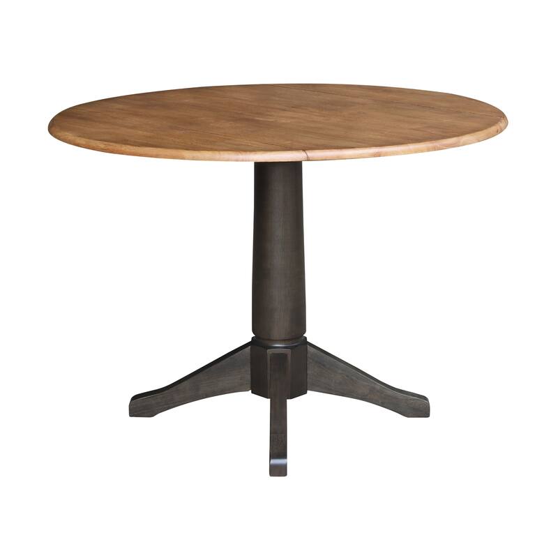 42 in. Round Top Dual Drop Leaf Pedestal Dining Table