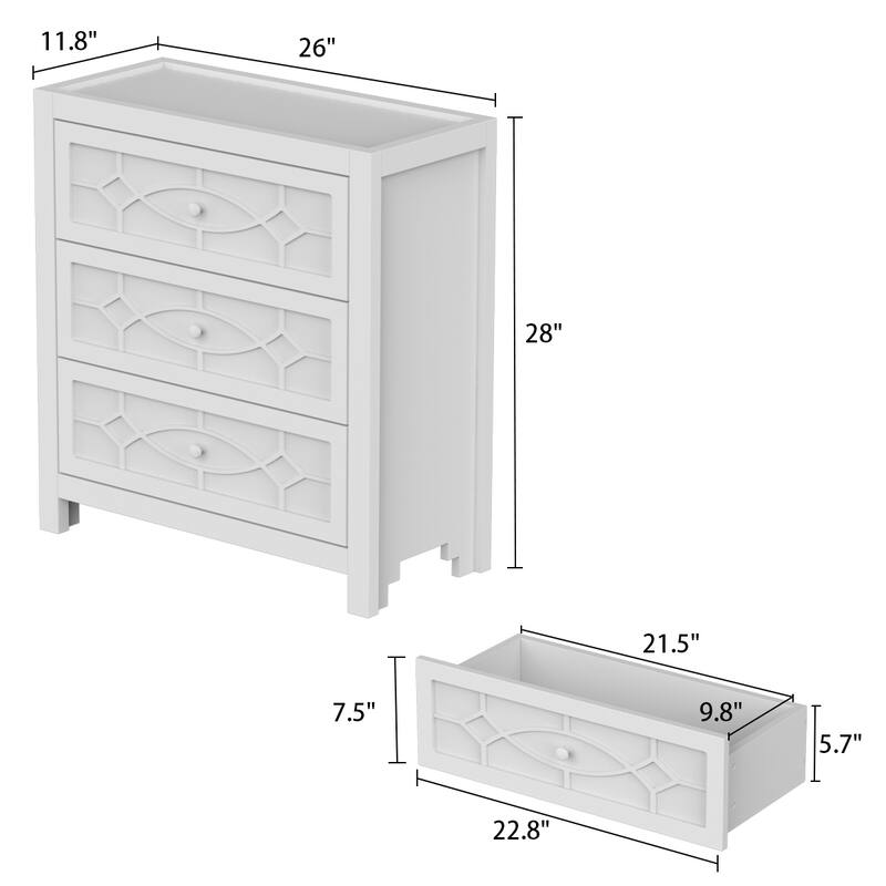 End Table Nightstand Bedside Table Mirrored Cutout Chest Beside Table