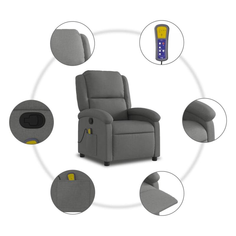 vidaXL Recliner Chair Adjustable Wingback Armchair for Home Theater Fabric