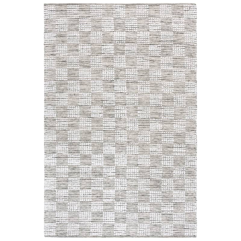 SAFAVIEH Handmade Montauk Noga Casual Cotton Rug - 5' x 8' - Green/Ivory