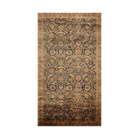 Hand Knotted Agra Midnight Blue ,Gold Wool Traditional Oriental Area Rug (Palace) - 8' 2'' x 14' 7''