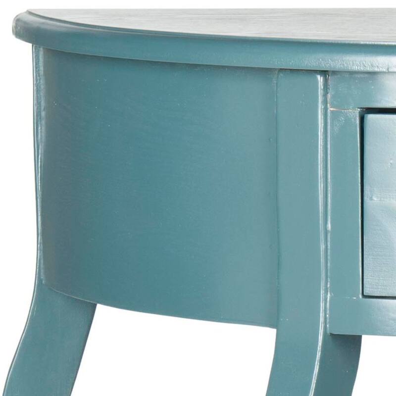 SAFAVIEH Jan Demilune Blue Small Console - 32.7" x 14.2" x 32.9"