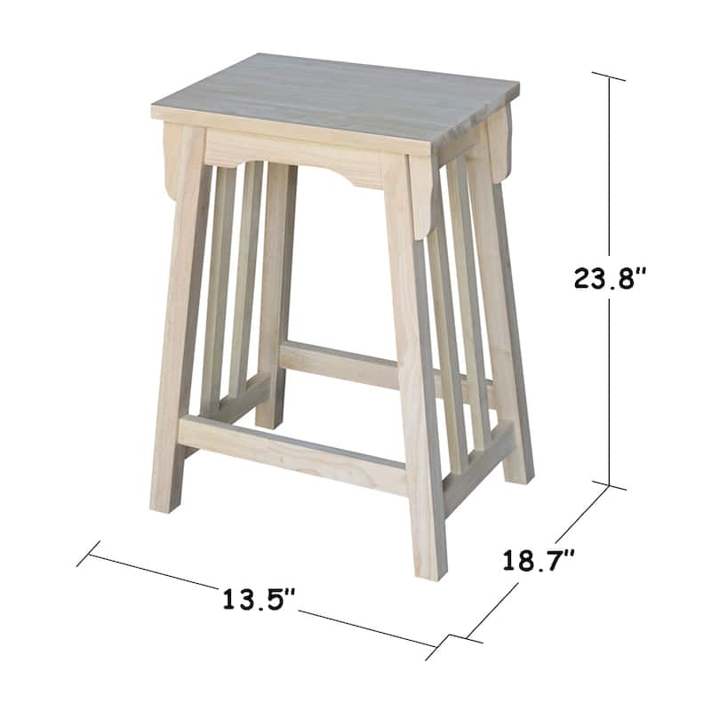 24-inch Unfinished Solid Parawood Mission Counter Stool