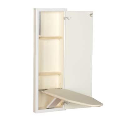 Household Essentials In Wall Recessed Ironing Board Cabinet with Storage Shelves - 7.8"L x 15.8"W x 47.8"H