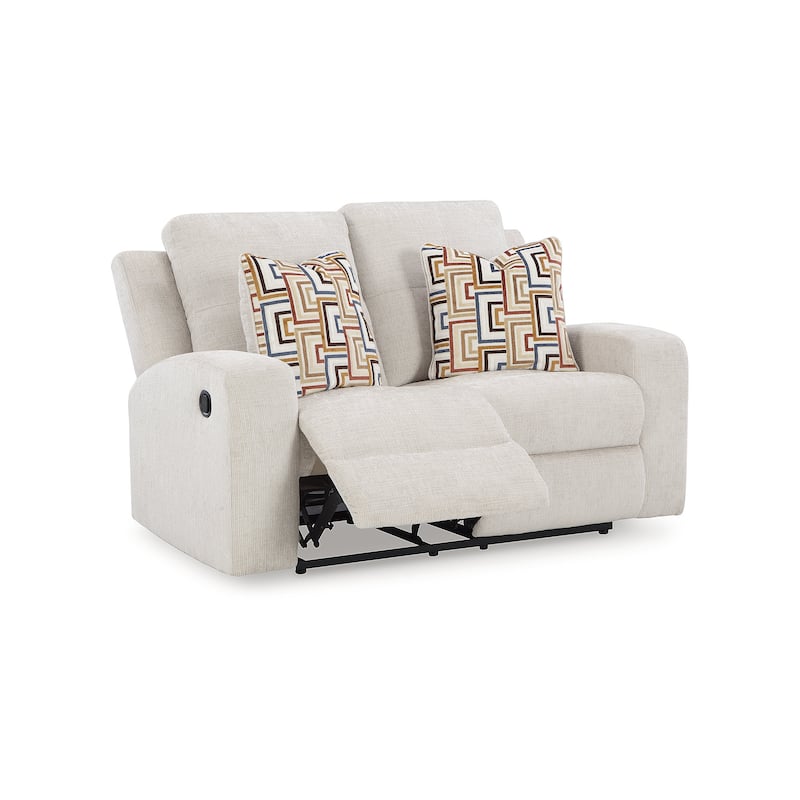 Signature Design by Ashley Danum Beige Reclining Loveseat - 64"W x 40"D x 41"H