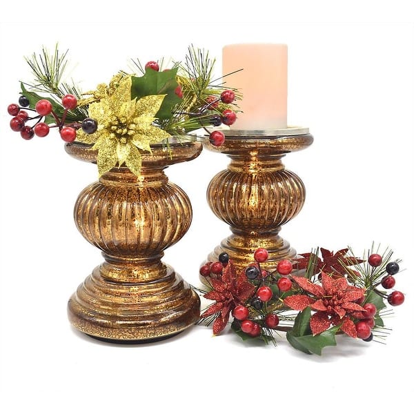 Shop S 2 Lit Candle Holder Pedestals 9 Height Handmade Festive