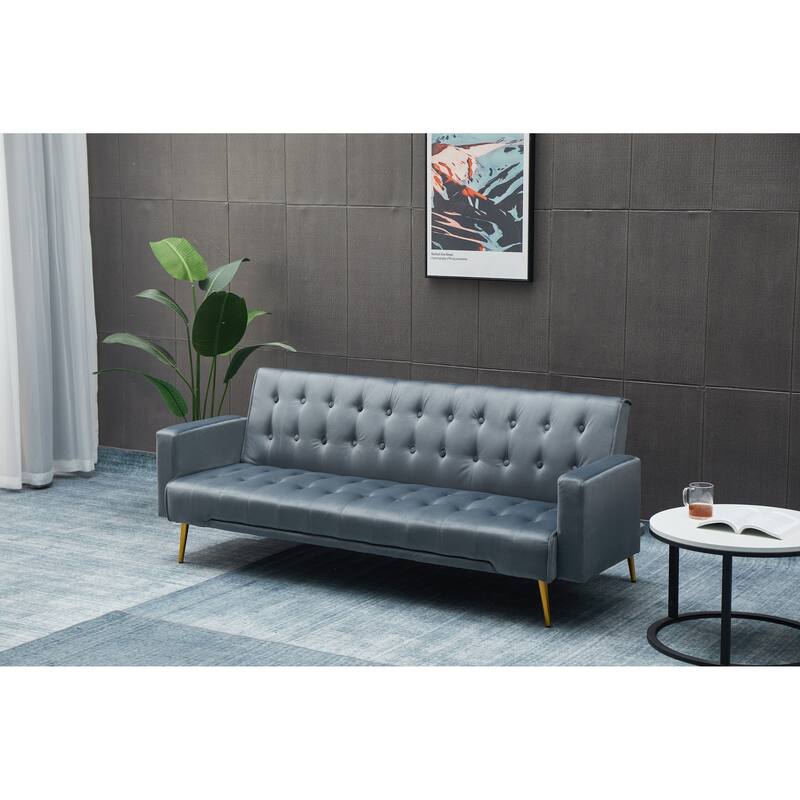 Dark Gray Solid Wood+MDF Sofa Bed for Small Spaces
