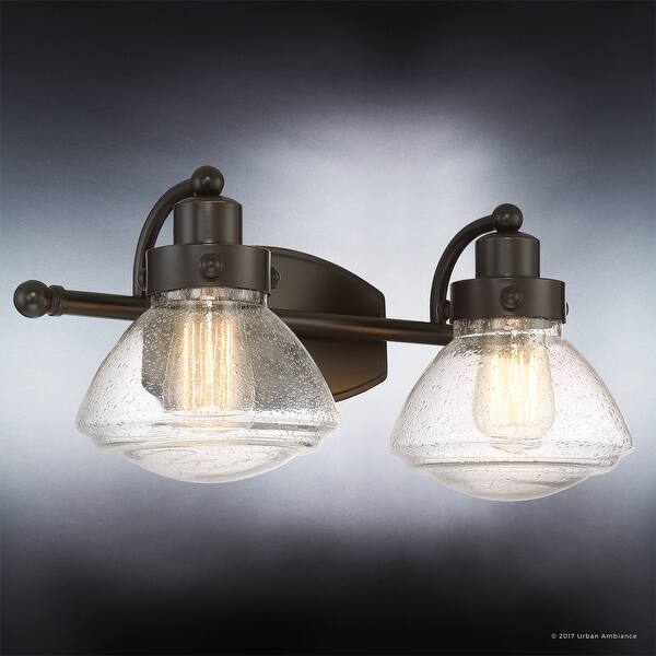 Shop Luxury Transitional Bathroom Vanity Light 8 H X 17 75 W With Rustic Style Parisian Bronze Finish On Sale Overstock 19478238