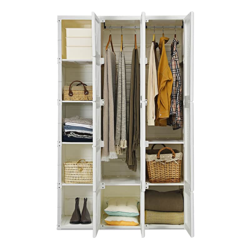 Costway Portable Closet Clothes Modern Foldable Armoire Wardrobe - See Details