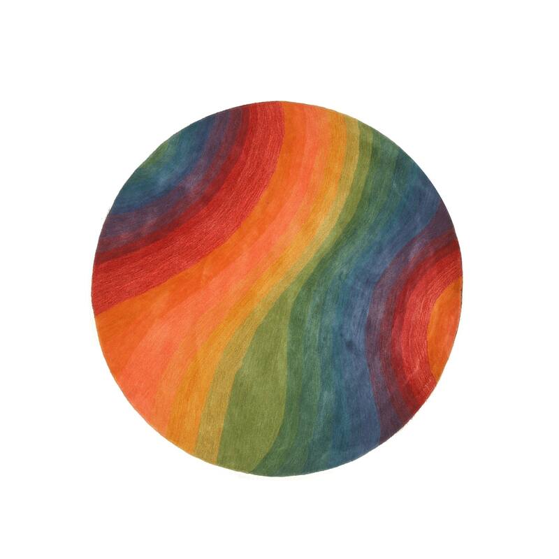 Lollipop Desertland Area Rug by EORC | Vibrant and Playful Rug - 10' Round - Lollipop