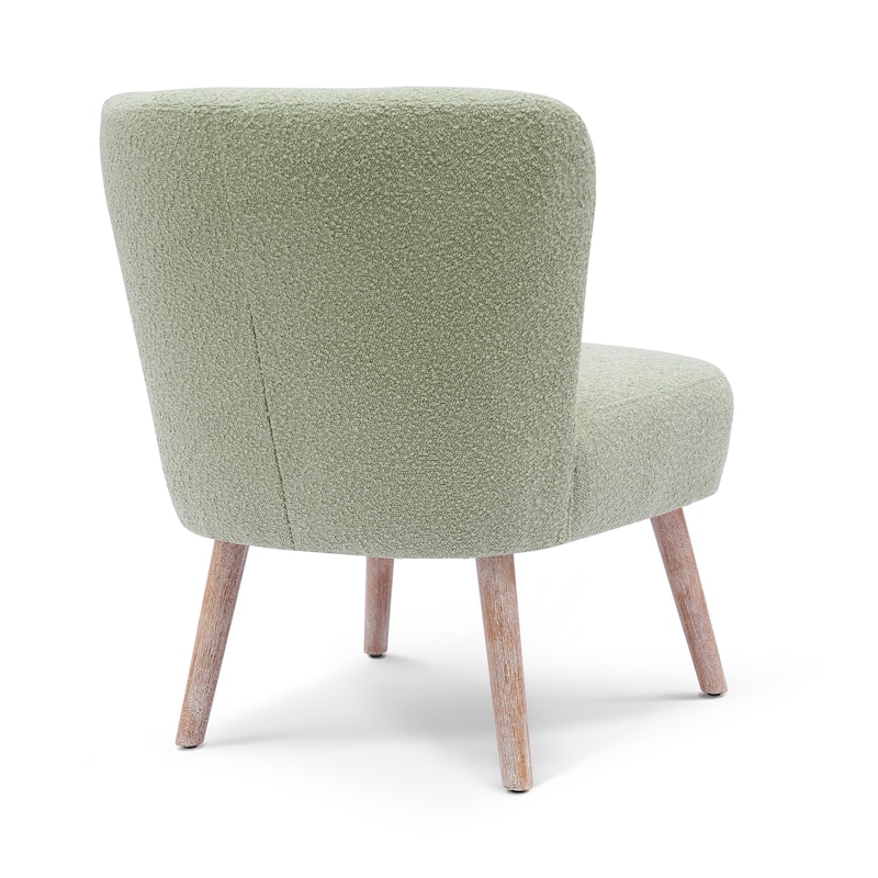 Boucle Polyester Upholstered Armless Accent Chair - Stain Resistant
