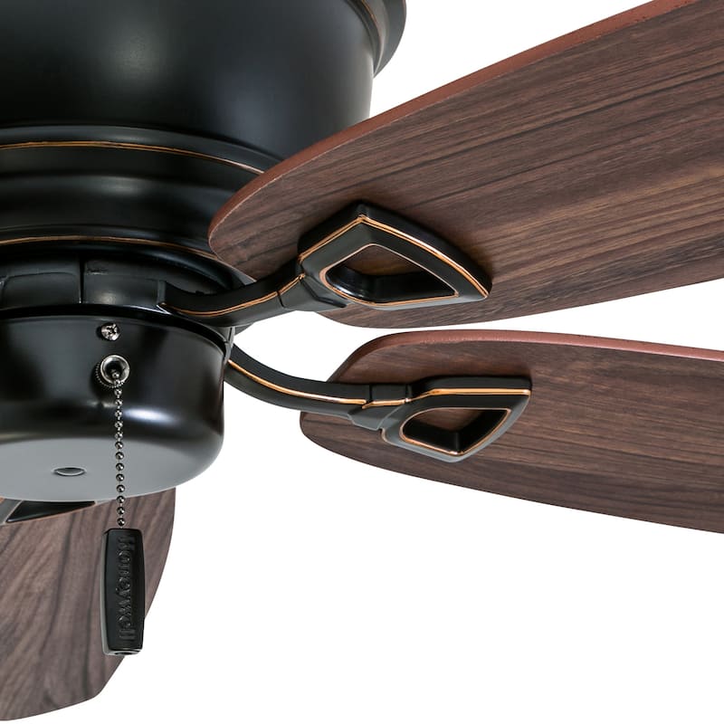52" Honeywell Glen Alden Oil Rubbed Bronze Indoor Ceiling Fan, No Light, Pull Chain