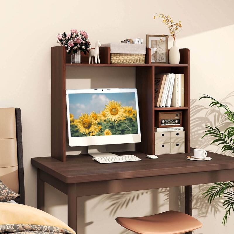 Costway Desk Bookshelf Desktop Storage Organizer Display Shelf Rack