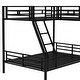 preview thumbnail 5 of 7, Black Contemporary Twin over Full Bunk Bed with Loft, Desk, Guardrails, Black