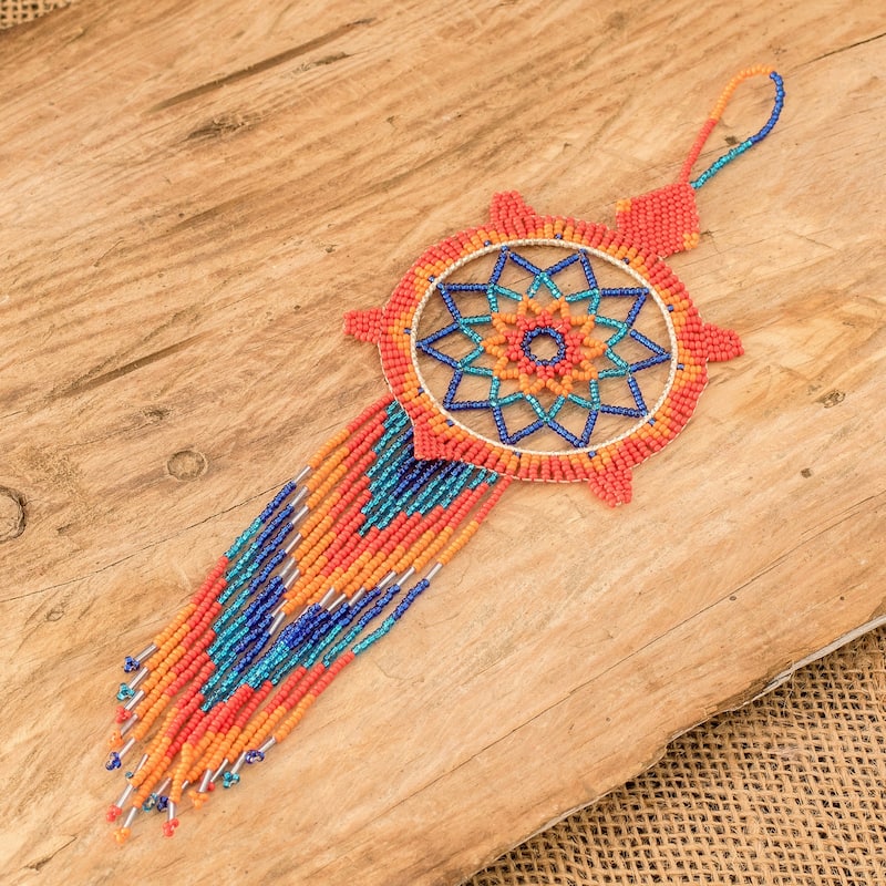 Novica Handmade Festive Dreams Glass Beaded Dreamcatcher