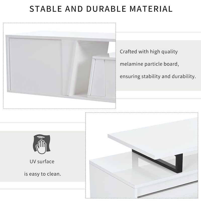 Modern Rectangle TV Stand with Drawers and Cabinet